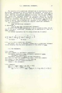 Une page du manuel Algol 60 à propos du "si alors sinon, et du GOTO". Photo S. Krakowiak