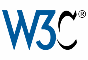 Cette image montr ele logo du W3C composée des 3 lettres ; les 2 premières sont en bleu, la dernière en noirb